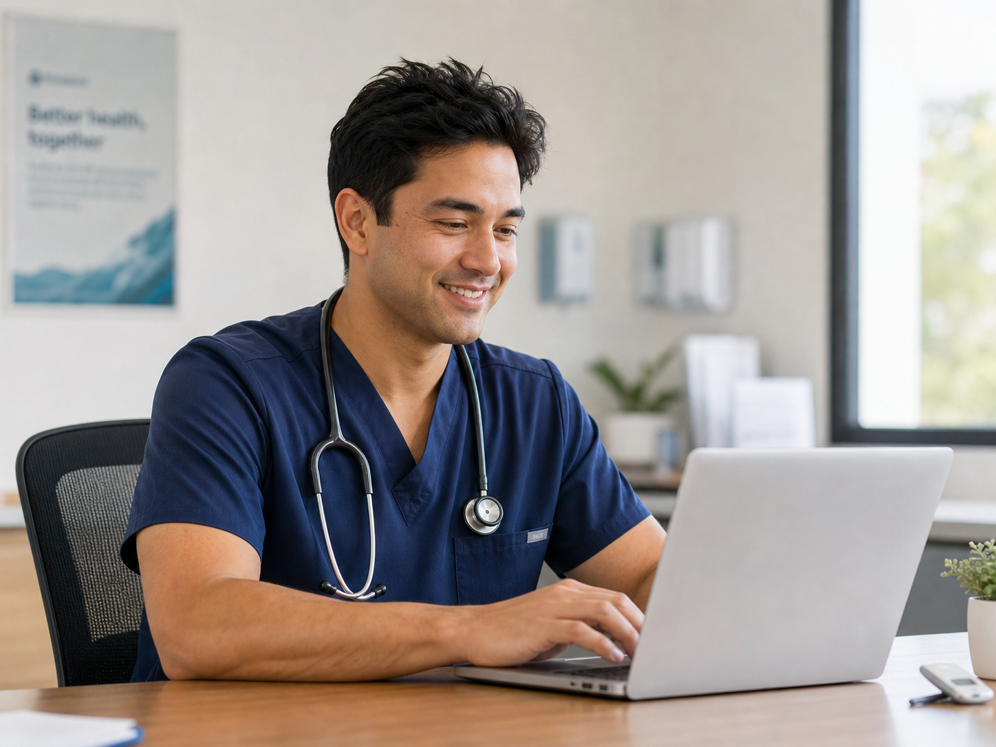 GP using QiXHealth in clinic